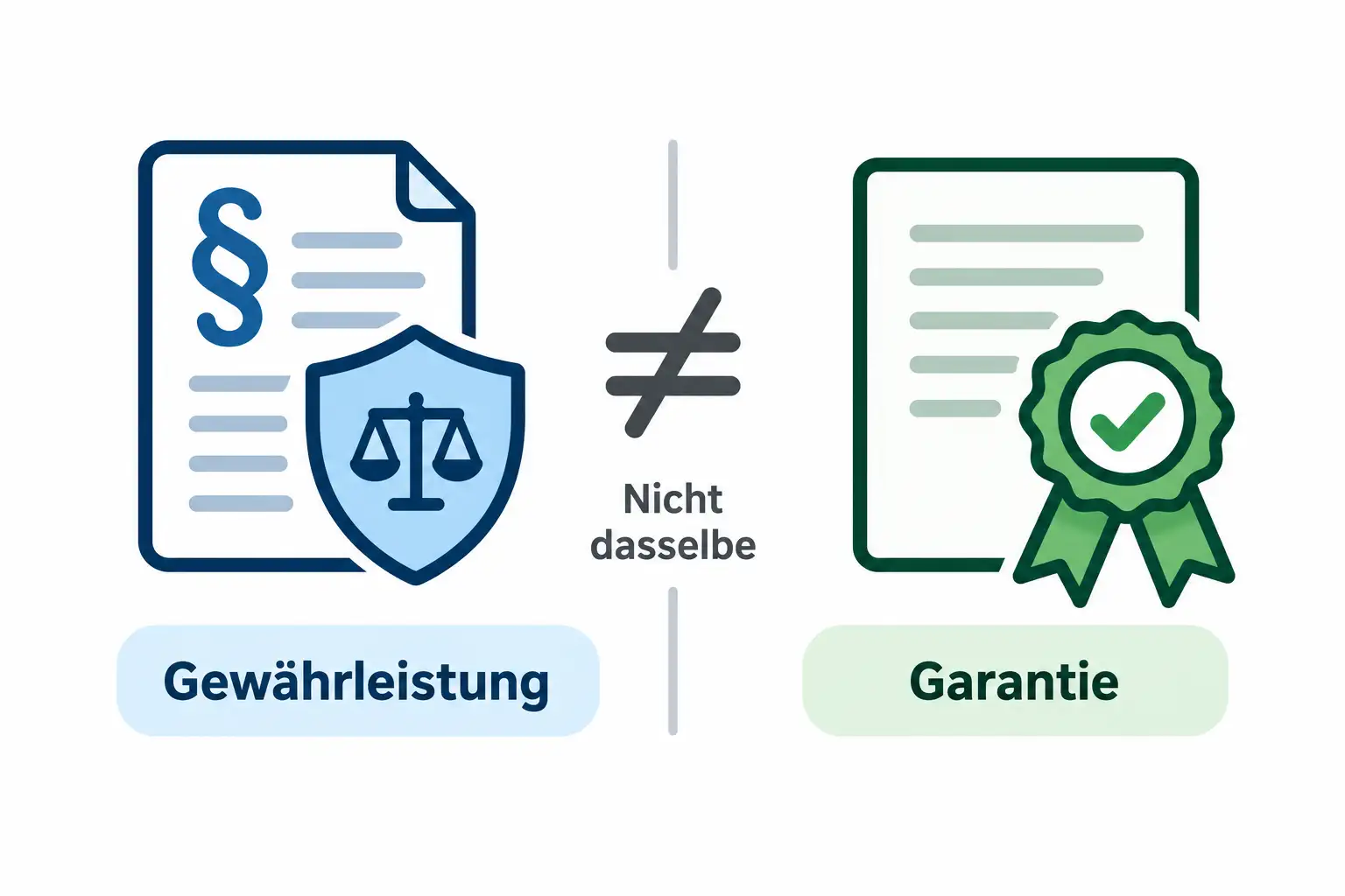 Unterschied grantie gewährleistung